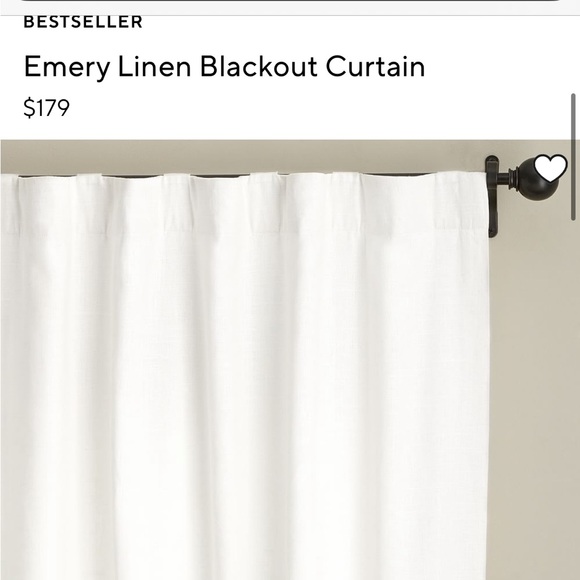 Pottery Barn Emery Blackout Linen Curtain - 2 panels - Picture 4 of 8